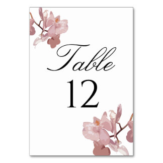 Numéro De Table Orchidée Rose Foncé