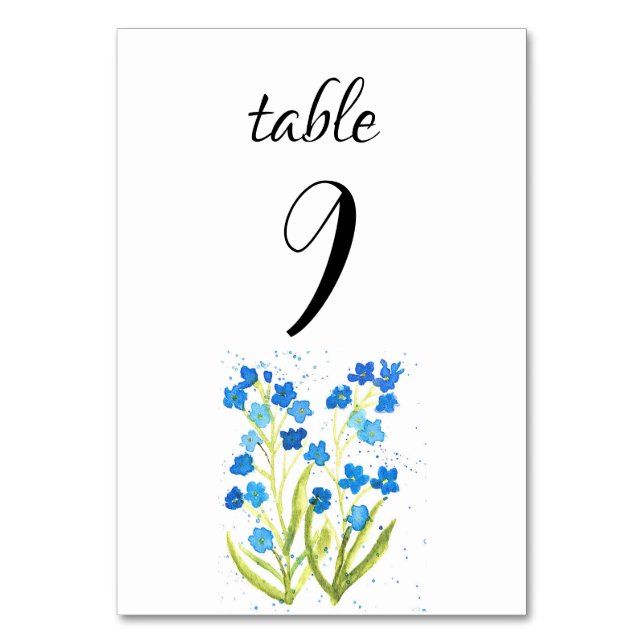 Numéro De Table Oubliez-moi pas le Mariage de fleurs de printemps  (Par défaut)