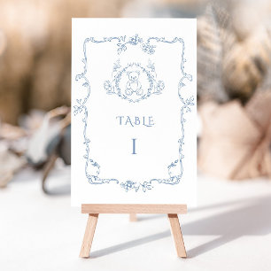 Numéro De Table Ours en peluche cadre élégant vintage Toile de Jou