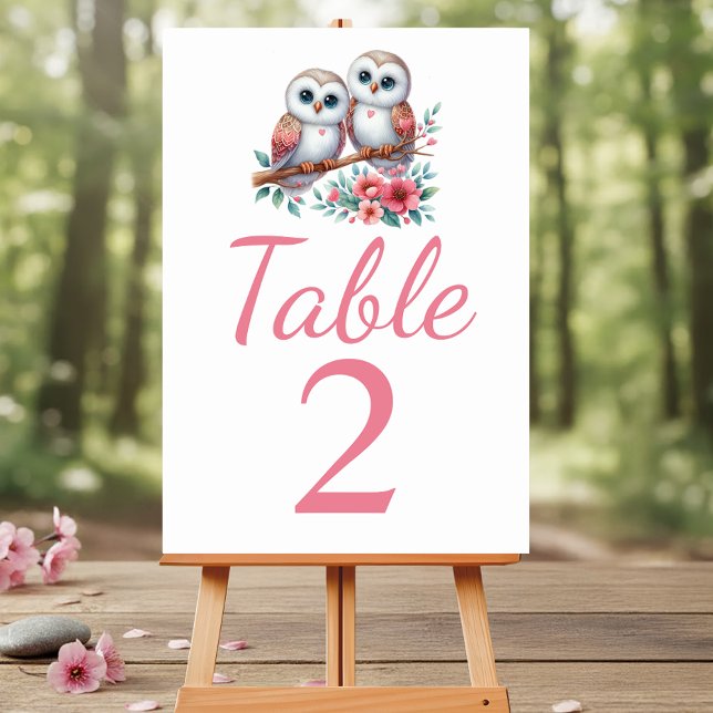 Numéro De Table Owl Woodland Boho Rustic Country Wedding  (Créateur téléchargé)