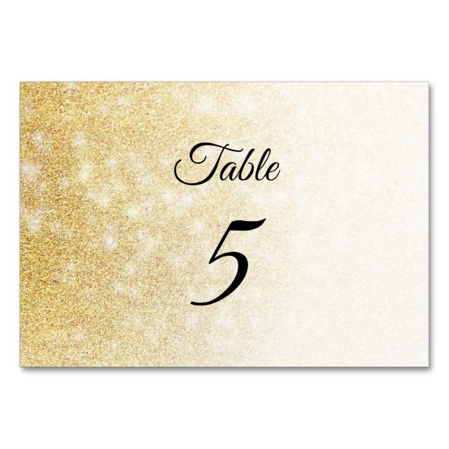 Numéro De Table Pailleté doré élégant moderne tendance chic (Devant)