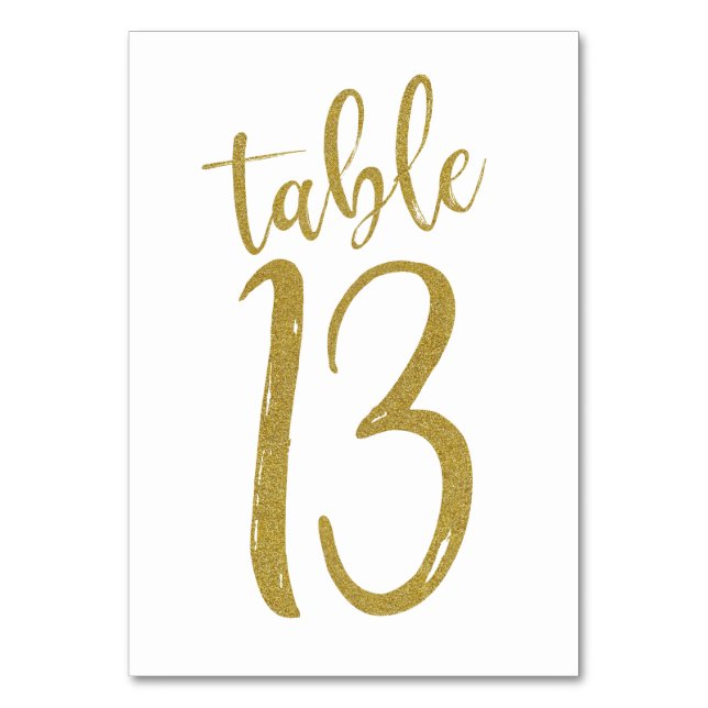 Numéro de table pailleté or 13 (Par défaut)