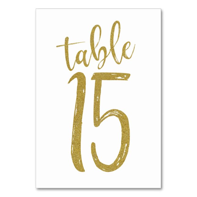 Numéro de table pailleté or 15 (Par défaut)