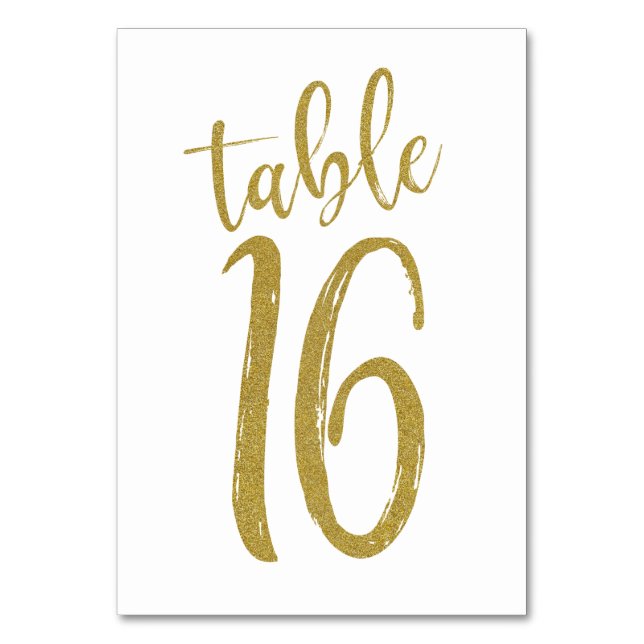 Numéro de table pailleté or 16 (Par défaut)