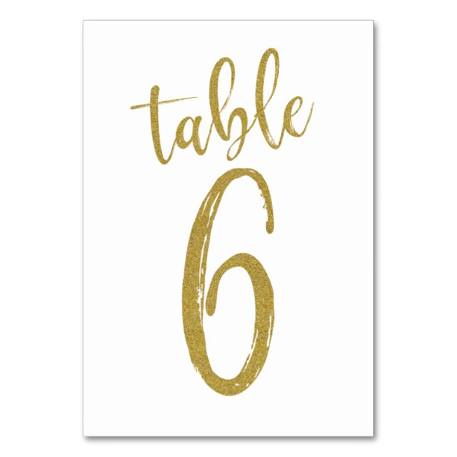 Numéro de table pailleté or 6 (Par défaut)