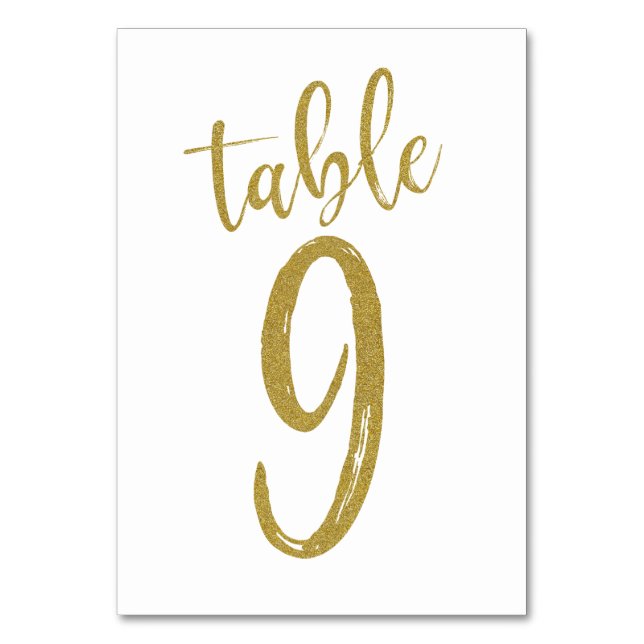 Numéro de table pailleté or 9 (Par défaut)