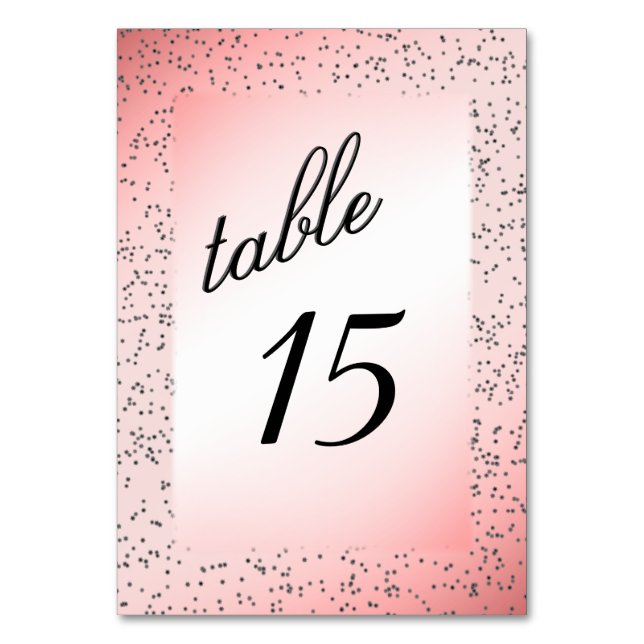 Numéro de table Pailleté Rose Poussiéreux (Par défaut)