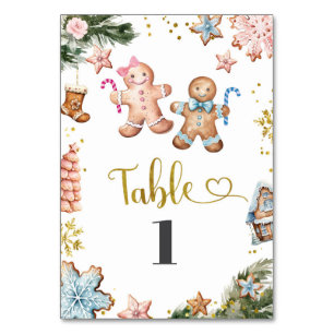 Numéro De Table Pain d'épices rose et bleu Cookies Révélation de g