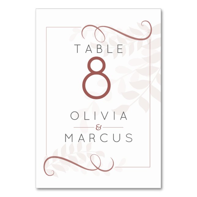 Numéro De Table Pale Mocha Foliage et épices Accents Brown (Par défaut)