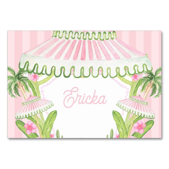 Numéro De Table Palm Beach Cabana Place Card (Devant)