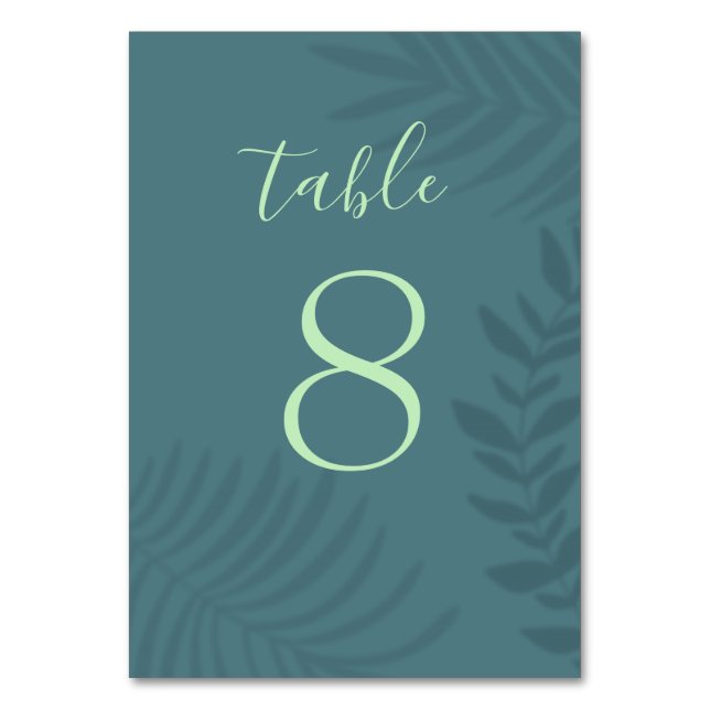 Numéro De Table Palm ombragé Turquoise (Par défaut)