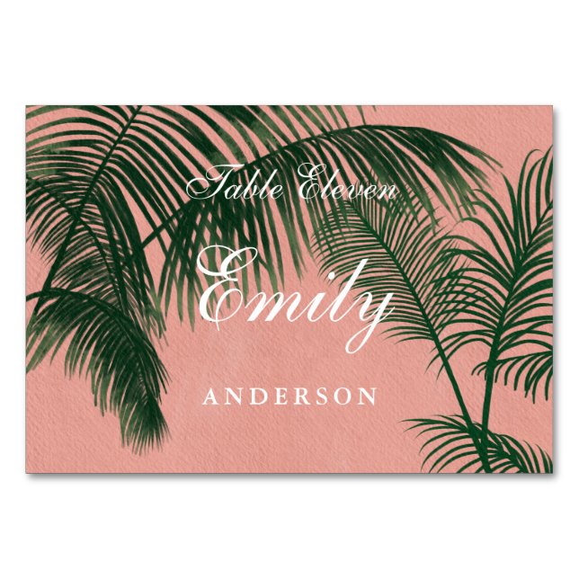 Numéro De Table Palm Springs Table Place Card (Devant)