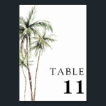 Numéro De Table Palm Tree Tropical | Mariage minimal<br><div class="desc">Plages de sable et brise chaude sont ce que ce design est tout. Célébrez votre thème de mariage tropical avec notre design simple et minimal de palmiers. Ce design est entièrement personnalisable et les couleurs peuvent être changées à votre goût.</div>