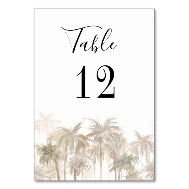 Numéro De Table Palm Trees Beach Mariage personnalisé (Par défaut)