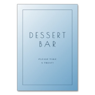 Numéro De Table Pancarte de bar à desserts minimaliste bleu apaisa