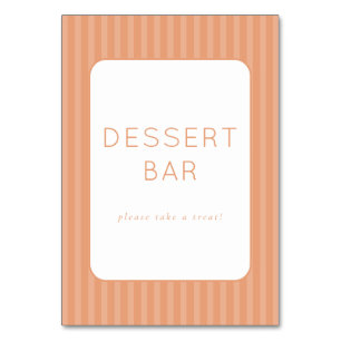 Numéro De Table Pancarte de bar à desserts minimaliste pêche chaud