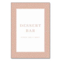 Pancarte de dessert au point polka pêche chaud