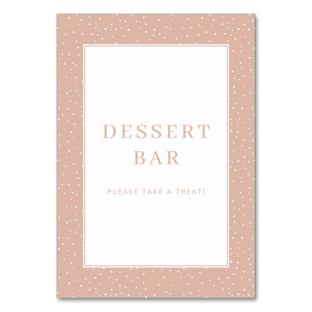 Numéro De Table Pancarte de dessert au point polka pêche chaud (Par défaut)