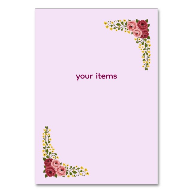 Numéro De Table Pancarte de Table Tent (Dos)