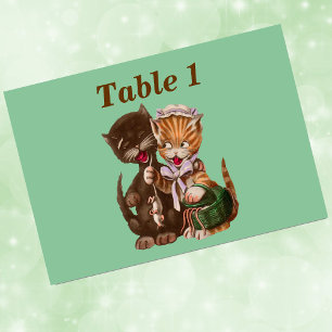 Numéro De Table Panier cadeau Rat Chats vintages