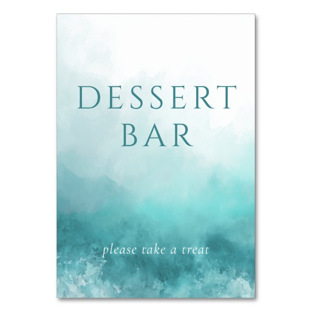 Numéro De Table Panneau de bar à desserts à l'aquarelle bleue sere (Par défaut)