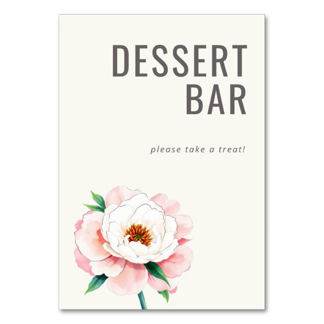 Numéro De Table Panneau de bar à desserts à l'aquarelle crème joye (Par défaut)