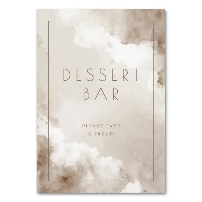 Numéro De Table Panneau de bar à desserts aquarelle beige fantaisi (Par défaut)