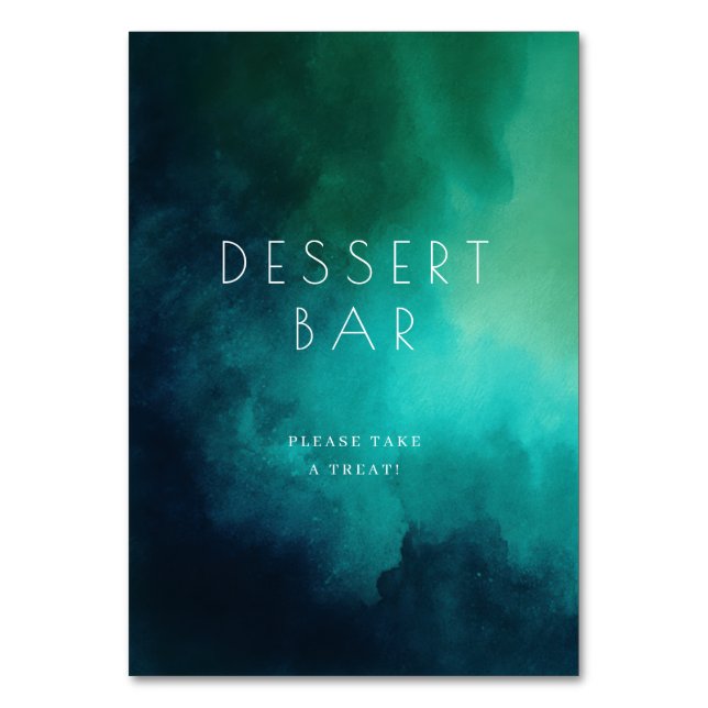 Numéro De Table Panneau de bar à desserts aquarelle sarcelle apais (Par défaut)