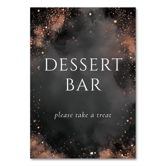 Numéro De Table Panneau de bar à desserts au charbon élégant (Par défaut)