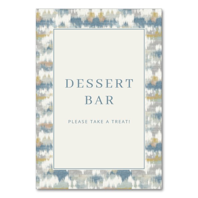 Numéro De Table Panneau de bar à desserts bleu abstrait convivial (Par défaut)