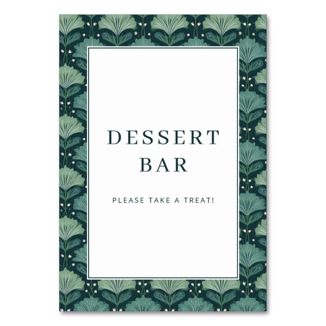 Numéro De Table Panneau de bar à desserts botanique vert joyeux (Par défaut)