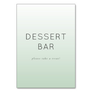 Numéro De Table Panneau de bar à desserts dégradé à la menthe apai
