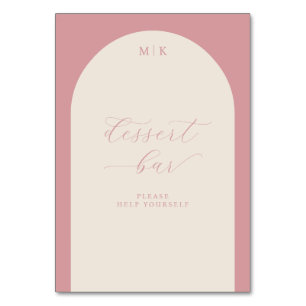 Numéro De Table Panneau de bar à desserts élégant en cursive rose