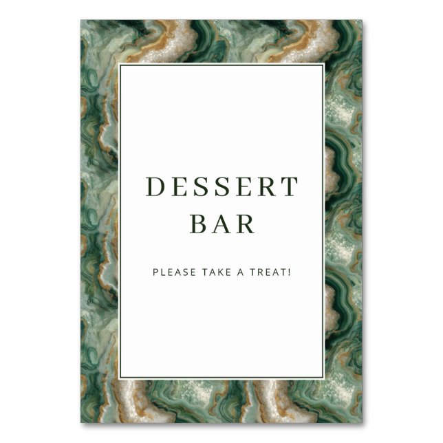 Numéro De Table Panneau de Bar à Desserts en Marbre Vert Joyeux (Par défaut)