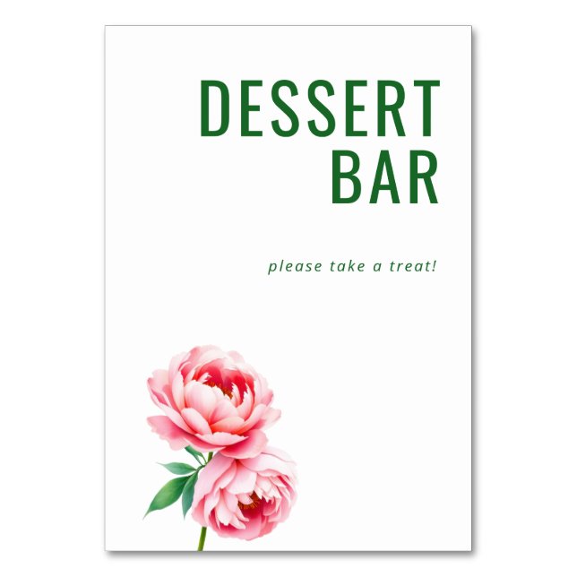 Numéro De Table Panneau de bar à desserts floral rose joyeux (Par défaut)