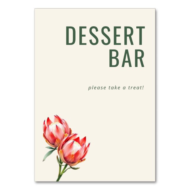 Numéro De Table Panneau de bar à desserts floral vert joyeux (Par défaut)