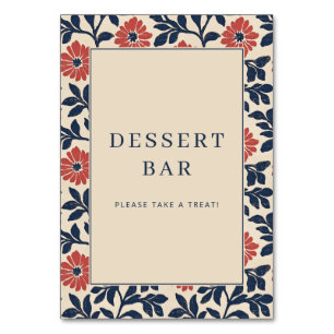 Numéro De Table Panneau de bar à desserts floraux joyeux