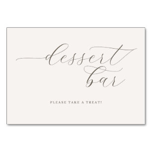 Numéro De Table Panneau de bar à desserts gris élégant