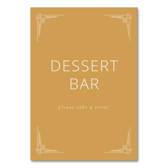 Numéro De Table Panneau de bar à desserts jaune moutarde chaud (Par défaut)
