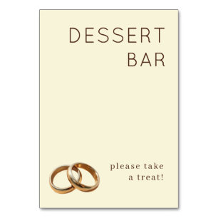 Numéro De Table Panneau de bar à desserts minimaliste beige chaud