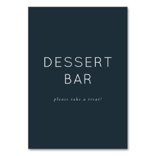Numéro De Table Panneau de bar à desserts minimaliste de la marine