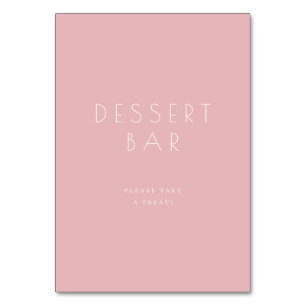 Numéro De Table Panneau de bar à desserts minimaliste rose convivi