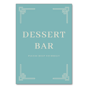 Numéro De Table Panneau de bar à desserts minimaliste sarcelle apa