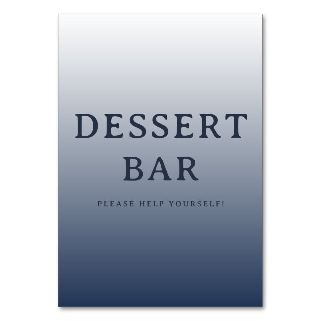 Numéro De Table Panneau de bar à desserts typographique bleu marin (Par défaut)