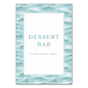 Numéro De Table Panneau de bar à desserts vague d'eau bleue joyeus