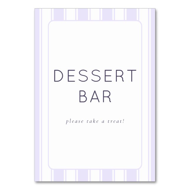 Numéro De Table Panneau de bar à desserts violet élégant (Par défaut)