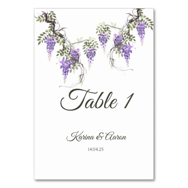 Numéro De Table Panneau de bienvenue de mariage Wisteria (Par défaut)