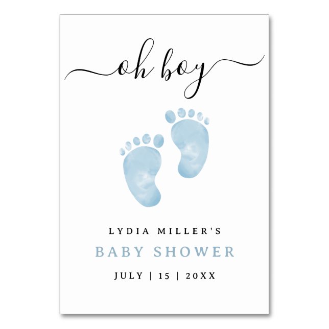Numéro De Table Panneau de bienvenue pour bébé aux pieds bleus Bab (Par défaut)