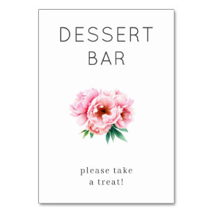 Numéro De Table Panneau de dessert floral rose joyeux