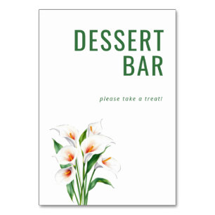 Numéro De Table Panneau de la barre à dessert floral vert pour inv